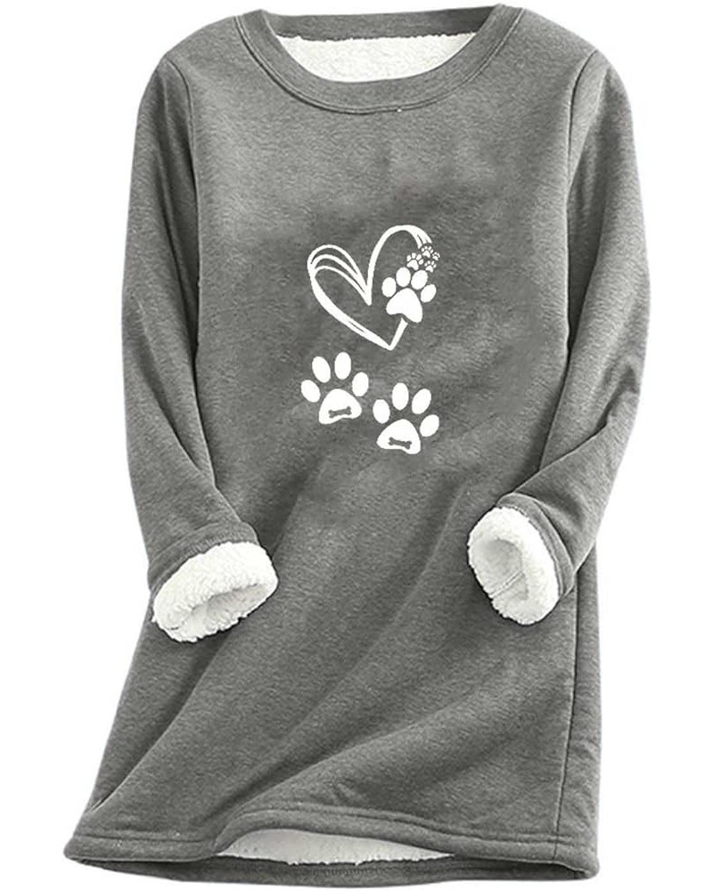 WQJNWEQ All I Need Is This Dog And That Other Dog Sweatshirt Women Sherpa Lined Fleece Pullover Crewneck Warm Underwear Tops ...