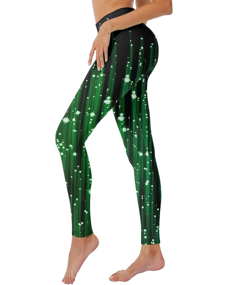 2024 St Patricks Day Seamless Leggings for Women Tummy Control High Waisted Green Clover Print Workout Soft Gym Yoga Pants A7...