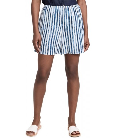 Women's Painterly Stripe Pull On Shorts Coastal Blue $47.55 Shorts