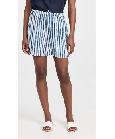 Women's Painterly Stripe Pull On Shorts Coastal Blue $47.55 Shorts