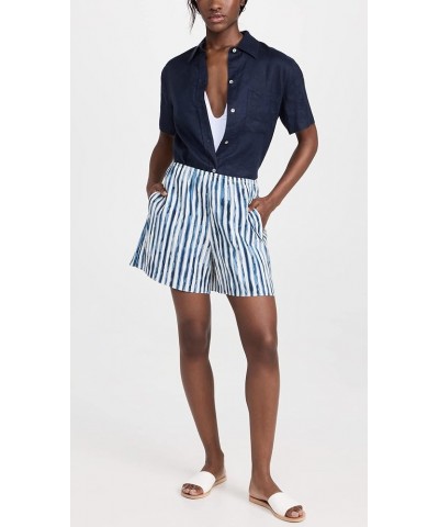 Women's Painterly Stripe Pull On Shorts Coastal Blue $47.55 Shorts