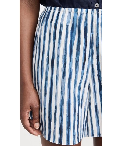 Women's Painterly Stripe Pull On Shorts Coastal Blue $47.55 Shorts