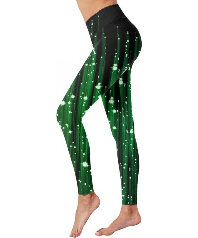 2024 St Patricks Day Seamless Leggings for Women Tummy Control High Waisted Green Clover Print Workout Soft Gym Yoga Pants A7...