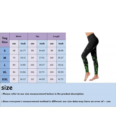 2024 St Patricks Day Seamless Leggings for Women Tummy Control High Waisted Green Clover Print Workout Soft Gym Yoga Pants A7...