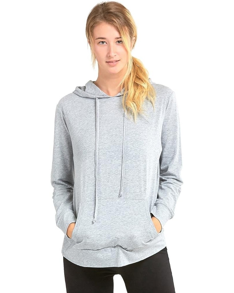 Women's Thin Cotton Pullover Hoodie Sweater Heather Gray - 1 $14.81 Hoodies & Sweatshirts