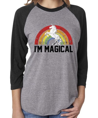 I'm Magical Rainbow Unicorn 3/4 Sleeve, Tank and Tunic Tshirt Heather Grey $12.88 Tops