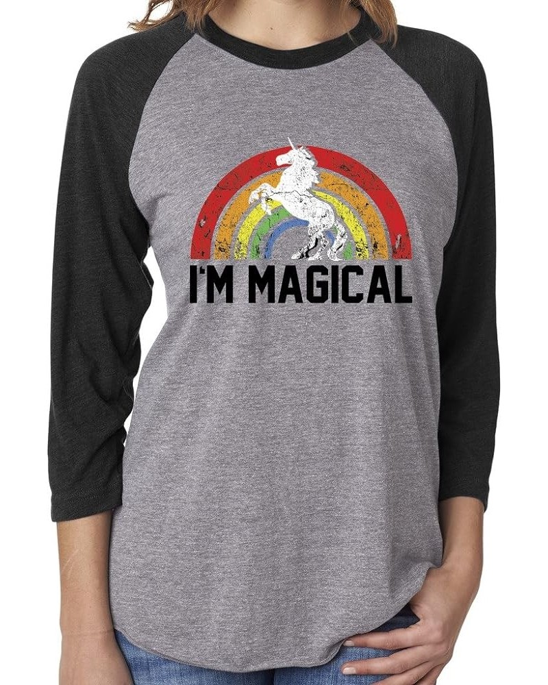 I'm Magical Rainbow Unicorn 3/4 Sleeve, Tank and Tunic Tshirt Heather Grey $12.88 Tops