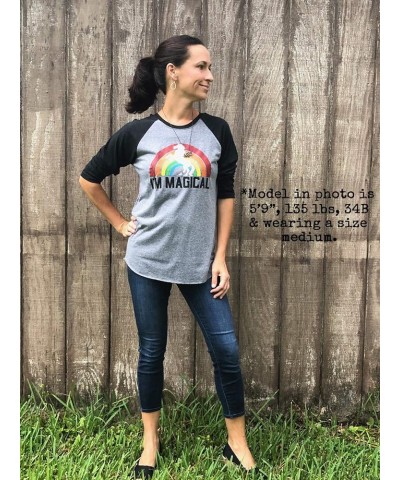 I'm Magical Rainbow Unicorn 3/4 Sleeve, Tank and Tunic Tshirt Heather Grey $12.88 Tops