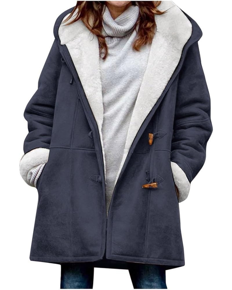 Winter Coats For Women 2023 Trendy Casual Warm Jacket Fashion Long Sleeve Outerwear Trendy Clothes 1-navy $15.14 Jackets