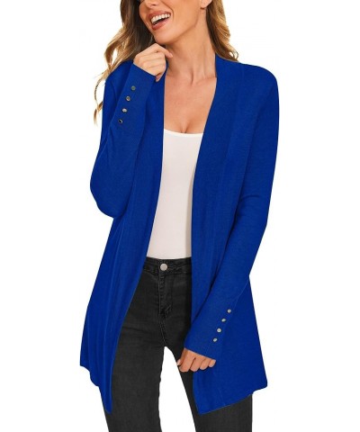 Cardigan for Women Long Sleeve Cardigan Sweaters for Spring Fall Blue $19.24 Sweaters