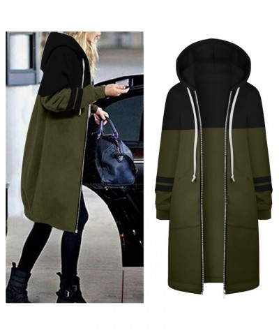 Women's Zip Up Hoodies Long Jackets Lightweight Tunic Drawstring Hooded Sweatshirts Oversized Winter Coat with Pockets 04-arm...