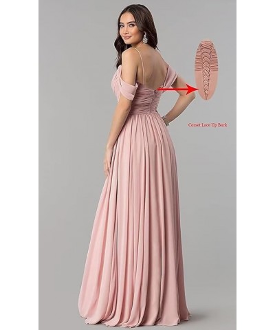 Women's Off Shoulder Bridesmaid Dresses Floor Length with Pockets A Line Chiffon Formal Dress Pleated Turquoise $29.89 Dresses