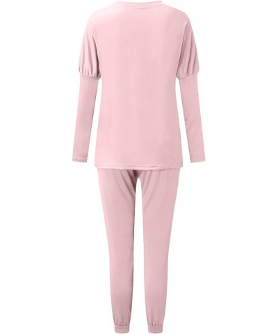 Women 2 Piece Outfits Sweat Set Oversized Crewneck Sweatshirts Jogger Sweatpants Fashion Lounge Set Tracksuit E-pink $10.06 A...