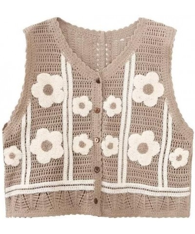 Women Retro Embroidered Floral Vest Tops Y2k Sleeveless Open Front Crop Vest Vintage Fashion Floral Sleeveless Blazer Fgegwqw...