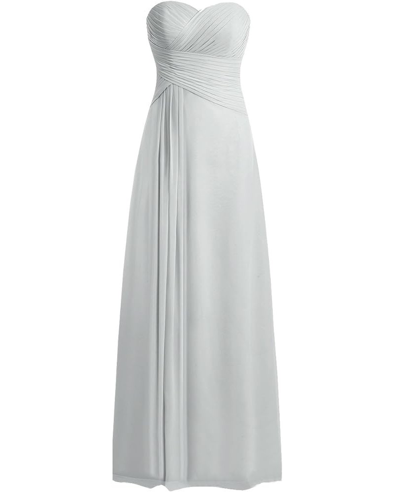 Bridesmaid Dresses Prom Dress - Long Evening Dress Chiffon Pleat Silver $30.79 Dresses