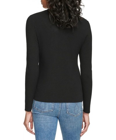 Women's Twist Neck Long Sleeve Sweater Black $19.04 Sweaters