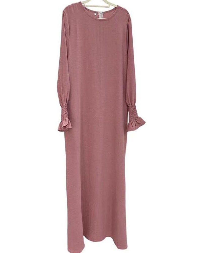 Women Prayer Dress Muslim Ramadan Garment Abaya Dubai Islam Jilbeb Long Dress Without Hijab Pink $17.45 Robes