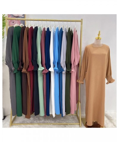 Women Prayer Dress Muslim Ramadan Garment Abaya Dubai Islam Jilbeb Long Dress Without Hijab Pink $17.45 Robes