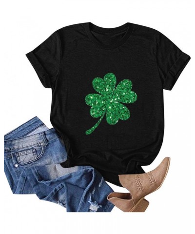 Women's St. Patrick's Day T-Shirt Shamrock Graphic Lucky Irish Tee Tops 2024 Summer Casual Loose Short Sleeve Holiday Shirts ...