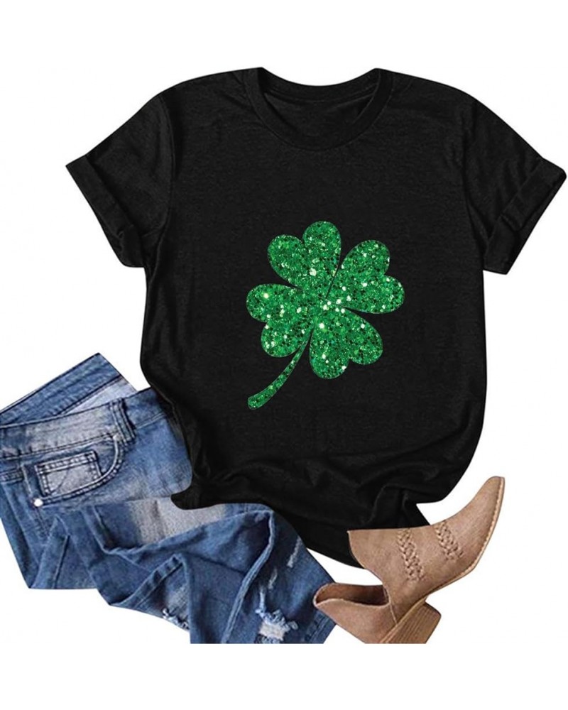 Women's St. Patrick's Day T-Shirt Shamrock Graphic Lucky Irish Tee Tops 2024 Summer Casual Loose Short Sleeve Holiday Shirts ...