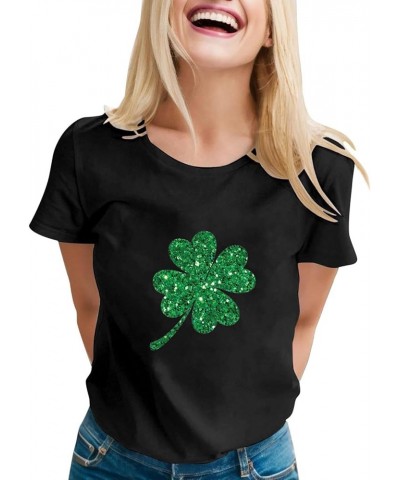 Women's St. Patrick's Day T-Shirt Shamrock Graphic Lucky Irish Tee Tops 2024 Summer Casual Loose Short Sleeve Holiday Shirts ...