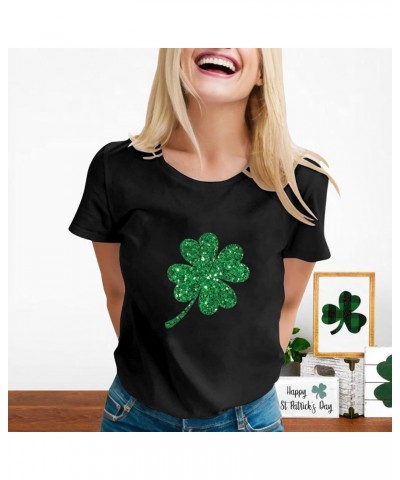 Women's St. Patrick's Day T-Shirt Shamrock Graphic Lucky Irish Tee Tops 2024 Summer Casual Loose Short Sleeve Holiday Shirts ...