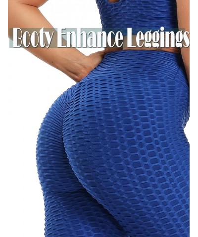 Women's High Waist Yoga Pants Tummy Control Slimming Booty Leggings Workout Running Butt Lift Tights B-capris Blue $14.74 Leg...