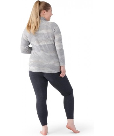 Women's Plus Size Classic Thermal Merino Wool Base Layer — Quarter Zip (Slim Fit) Light Gray Mountain Scape $44.75 Activewear