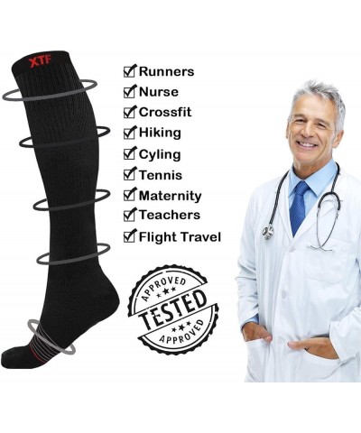 Compression Socks - Knee High for Running, Athletics, Travel - 3 Pair Mix-medical $13.74 Activewear