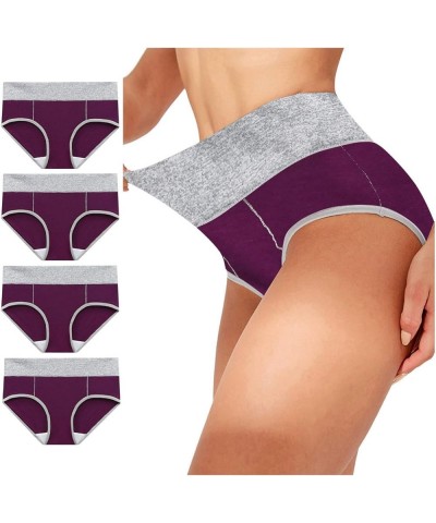 Women'S Pajamas Sets Cotton Panties Solid Underwear Knickers Patchwork Bikini Briefs Color Underpants Women Sexy Dark Purple ...