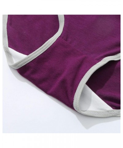 Women'S Pajamas Sets Cotton Panties Solid Underwear Knickers Patchwork Bikini Briefs Color Underpants Women Sexy Dark Purple ...