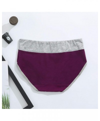 Women'S Pajamas Sets Cotton Panties Solid Underwear Knickers Patchwork Bikini Briefs Color Underpants Women Sexy Dark Purple ...