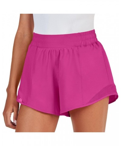 Running Shorts for Women Quick Dry Athletic Sports Shorts Lightweight Active Workout Gym Shorts with Zip Pocket Hot Pink $14....