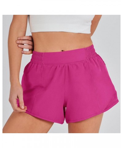 Running Shorts for Women Quick Dry Athletic Sports Shorts Lightweight Active Workout Gym Shorts with Zip Pocket Hot Pink $14....