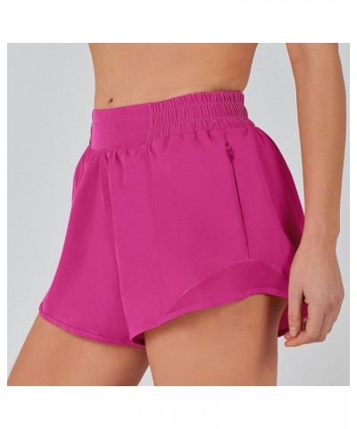 Running Shorts for Women Quick Dry Athletic Sports Shorts Lightweight Active Workout Gym Shorts with Zip Pocket Hot Pink $14....