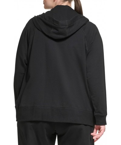 Women's Plus Size Cozy Comfy Terry Zip Hoodie Pullover Sweater Black $21.15 Sweaters