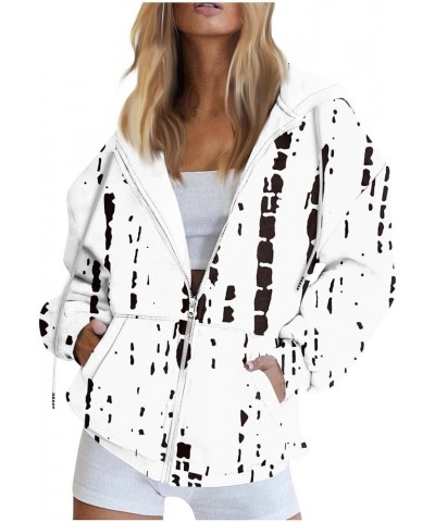 Shacket Jacket Women,Women'S Casual Printed Sweatshirt Autumn And Winter Long Sleeve Pocket Cardigan Jacket Zipper Hoodie 2-w...