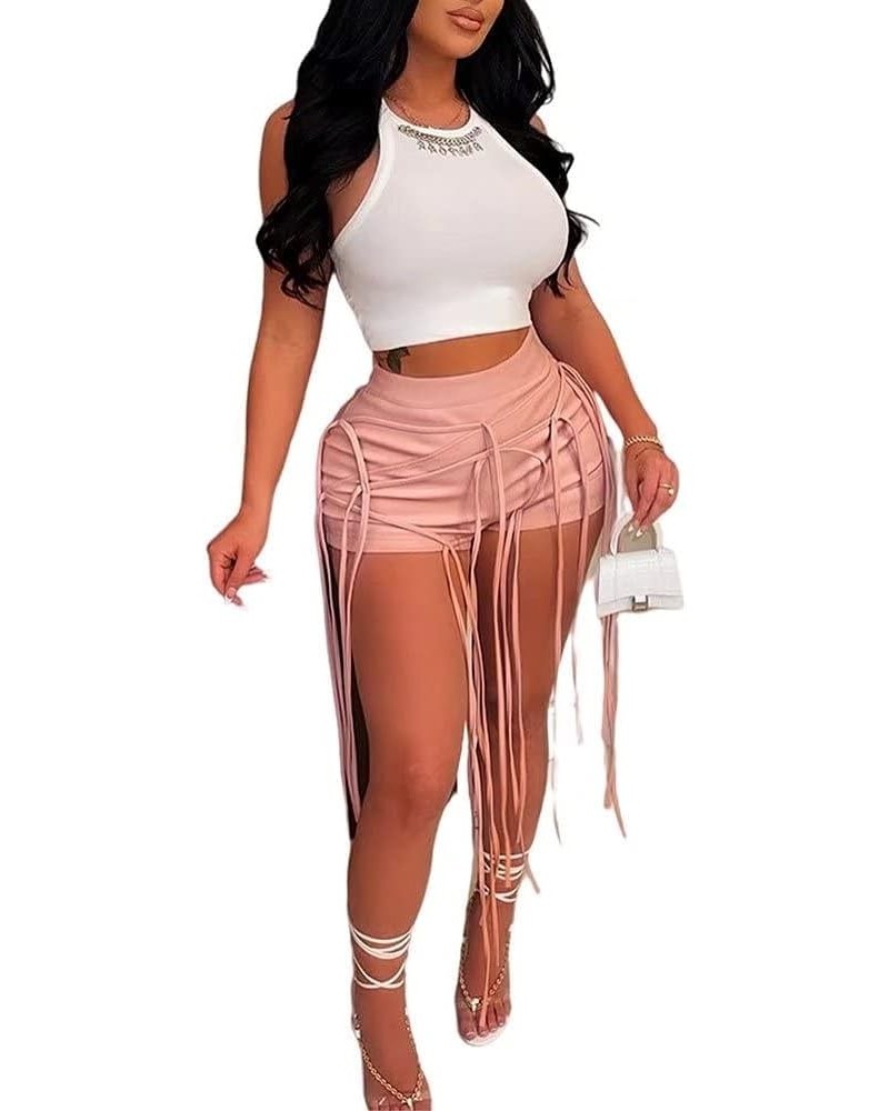 Women PU Faux Leather Bandage Short Trousers Low Waist Skinny Latex Leggings Lace Up Shorts Clubwear Indi Pink $17.86 Leggings