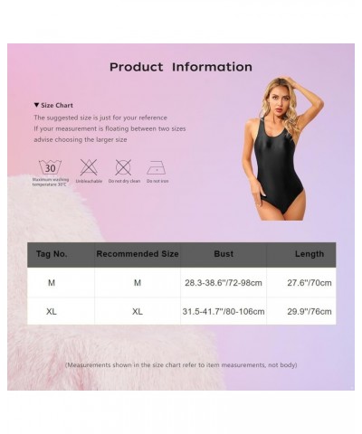 Women's 80s/90s Inspired Glossy Body Suit High Cut One Piece Thong Tank Leotards Swimsuits 2blue a $6.87 Swimsuits