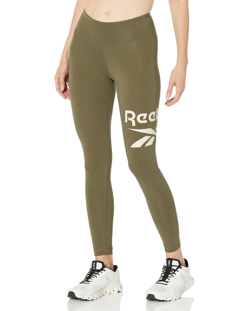 Women's Regular Identity Big Logo Cotton Leggings, Army Green $13.88 Activewear