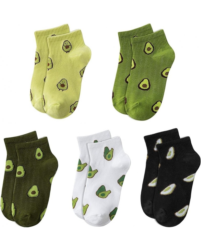 Women Socks Cotton No Show Low Cut Socks Ankle Sock 5 Pack Avocado $10.82 Socks