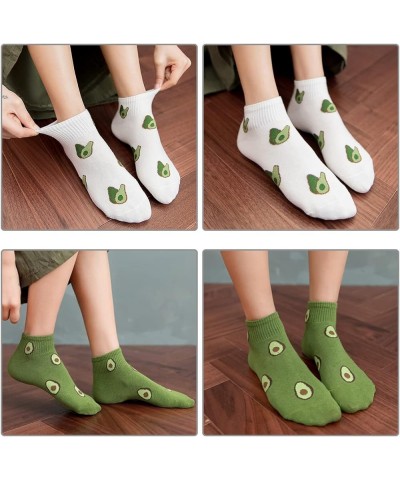 Women Socks Cotton No Show Low Cut Socks Ankle Sock 5 Pack Avocado $10.82 Socks