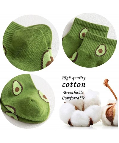 Women Socks Cotton No Show Low Cut Socks Ankle Sock 5 Pack Avocado $10.82 Socks