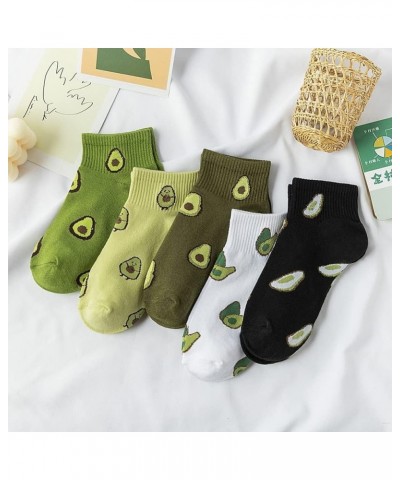 Women Socks Cotton No Show Low Cut Socks Ankle Sock 5 Pack Avocado $10.82 Socks