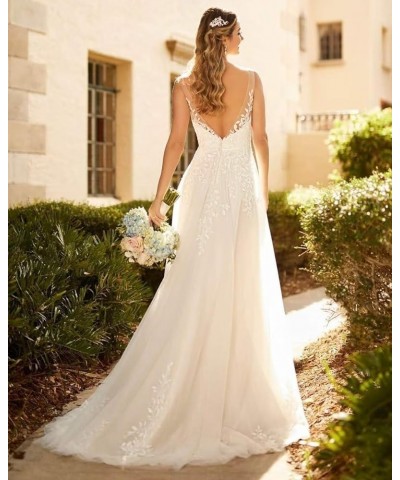 Elegant Wedding Dresses for Bride Sexy Lace Mermaid A Line Boho Bridal Gown for Women Style12-ivory $72.50 Dresses