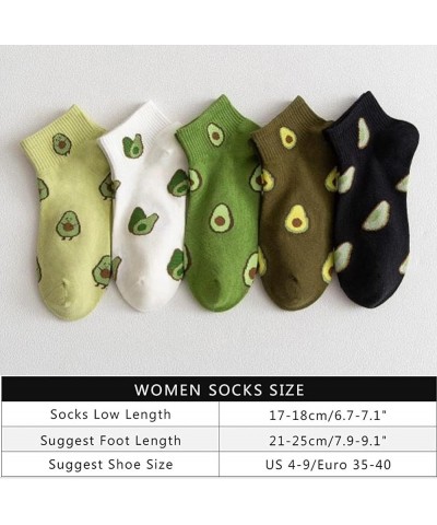 Women Socks Cotton No Show Low Cut Socks Ankle Sock 5 Pack Avocado $10.82 Socks