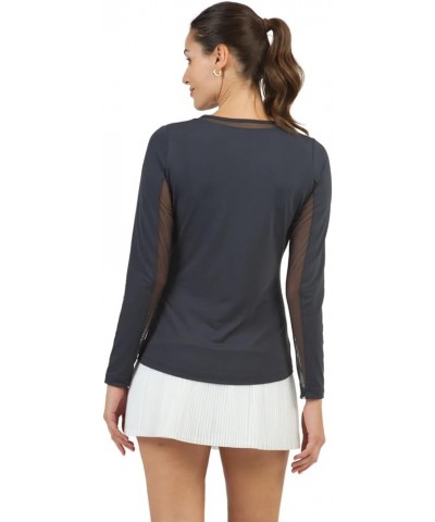 Athleisure Wear Sun Protective UPF 50 Icefil Cooling Tech Long Sleeve Crew Neck Top with Under Arm Mesh – 83000 Color: Navy -...