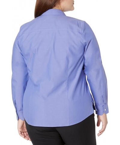 Women's Dianna Long Sleeve Solid Pinpoint Blouse Iris Bloom $17.24 Blouses