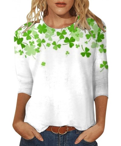 Womens St.Patrick's Day 3/4 Shirt St Patricks Day Shirt Women Shamrock Clover Lucky St. Patrick's Day Blouses Tops A3-r $6.91...