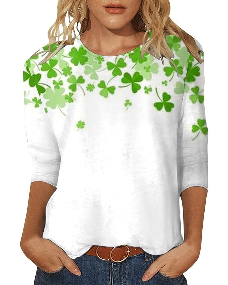 Womens St.Patrick's Day 3/4 Shirt St Patricks Day Shirt Women Shamrock Clover Lucky St. Patrick's Day Blouses Tops A3-r $6.91...